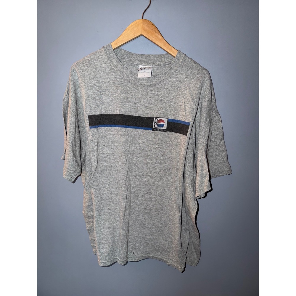 Vintage Pepsi One Sport Clubs T Shirt Mens XL Gray Heavy Cotton Graphic Tee